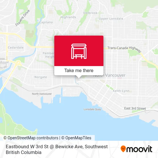 Eastbound W 3rd St @ Bewicke Ave map