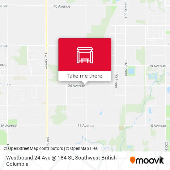 Westbound 24 Ave @ 184 St map