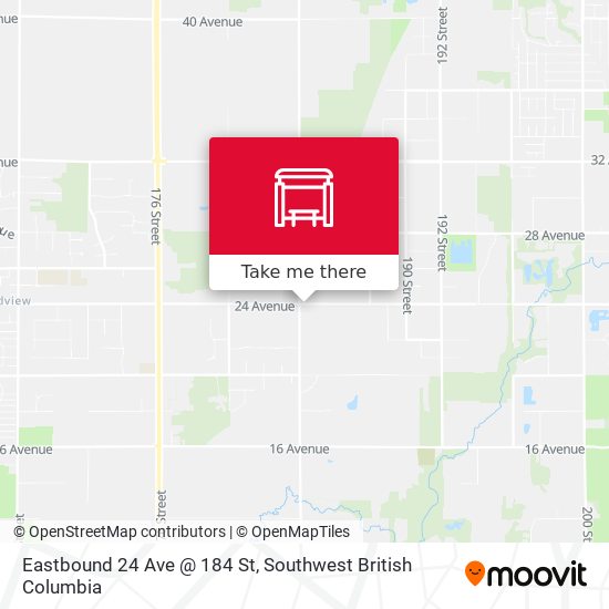 Eastbound 24 Ave @ 184 St map