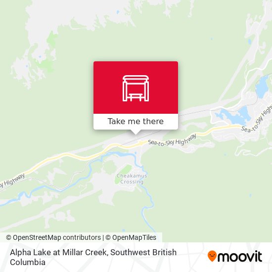 Alpha Lake at Millar Creek map