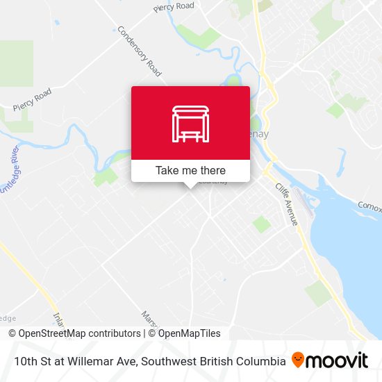 10th St at Willemar Ave map