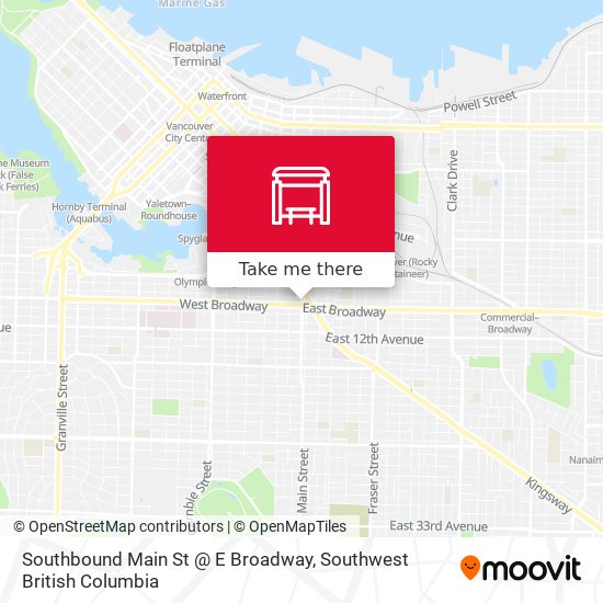 Southbound Main St @ E Broadway map
