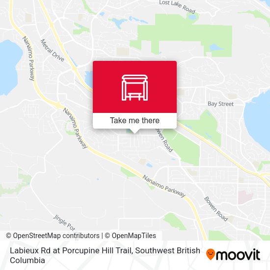 Labieux Rd at Porcupine Hill Trail map