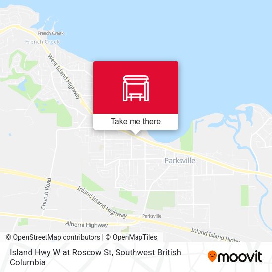 Island Hwy W at Roscow St map