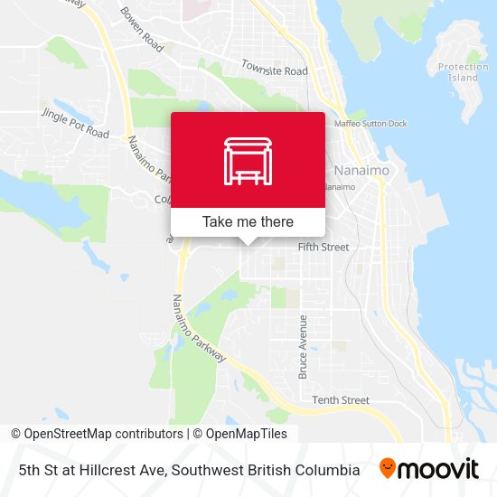 5th St at Hillcrest Ave map