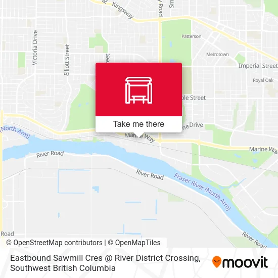 Eastbound Sawmill Cres @ River District Crossing map