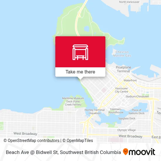 Beach Ave @ Bidwell St map