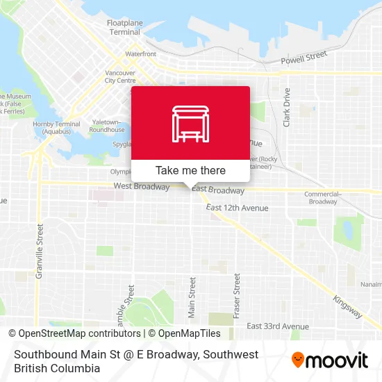 Southbound Main St @ E Broadway map
