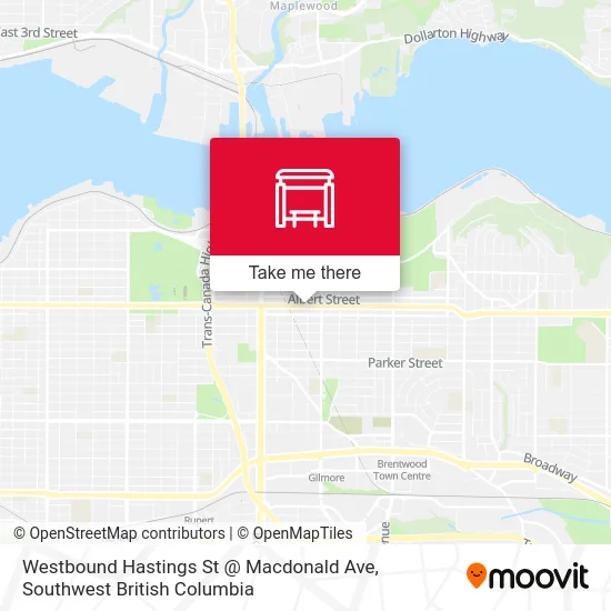 Westbound Hastings St @ Macdonald Ave map