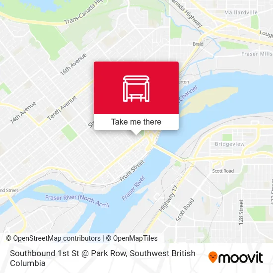 Southbound 1st St @ Park Row map