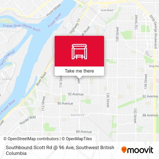 Southbound Scott Rd @ 96 Ave map