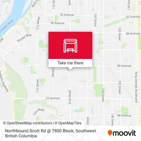 Northbound Scott Rd @ 7800 Block map