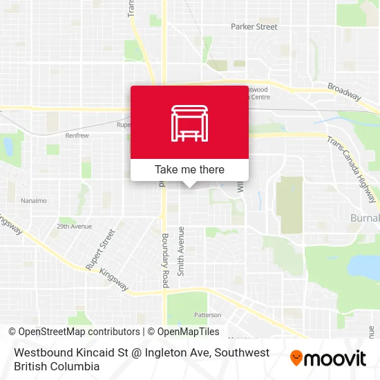 Westbound Kincaid St @ Ingleton Ave map