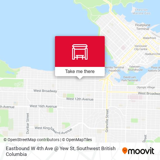 Eastbound W 4th Ave @ Yew St map