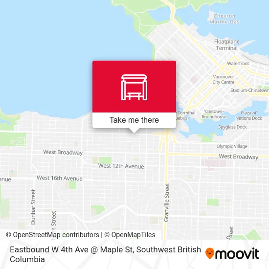 Eastbound W 4th Ave @ Maple St map