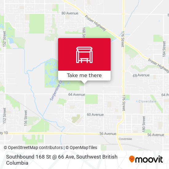 Southbound 168 St @ 66 Ave map