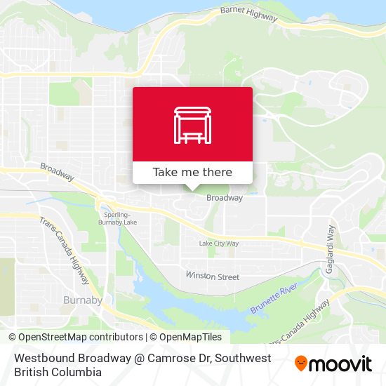 Westbound Broadway @ Camrose Dr map