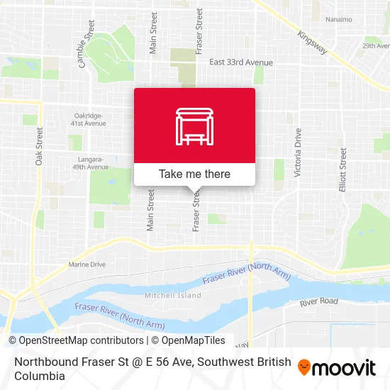 Northbound Fraser St @ E 56 Ave map