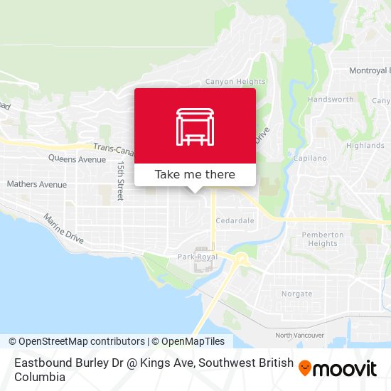 Eastbound Burley Dr @ Kings Ave map