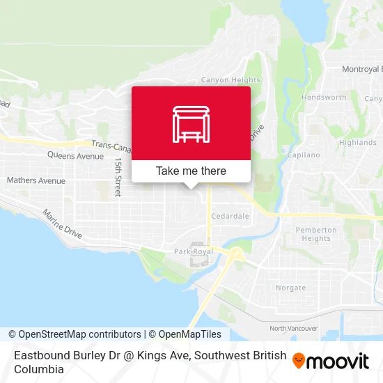 Eastbound Burley Dr @ Kings Ave map