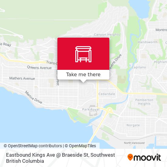 Eastbound Kings Ave @ Braeside St plan