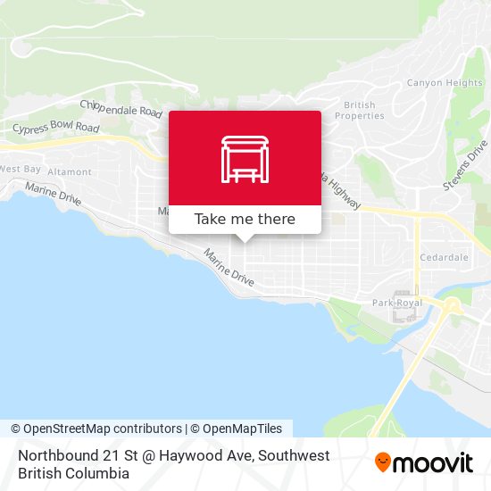 Northbound 21 St @ Haywood Ave map