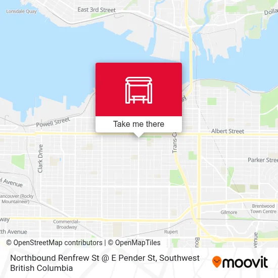 Northbound Renfrew St @ E Pender St map