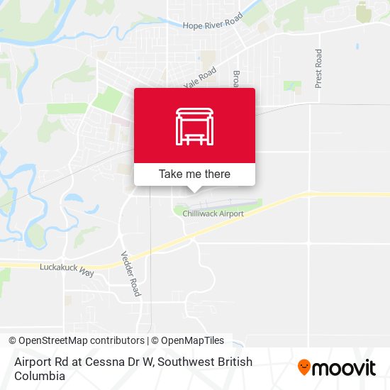 Airport Rd at Cessna Dr W map