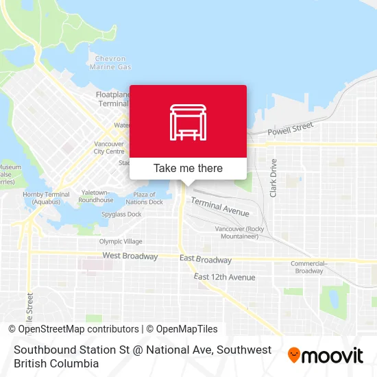 Southbound Station St @ National Ave map