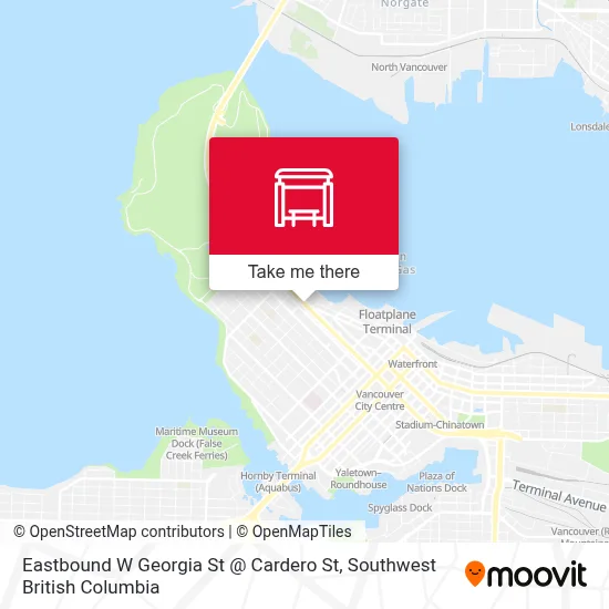 Eastbound W Georgia St @ Cardero St map