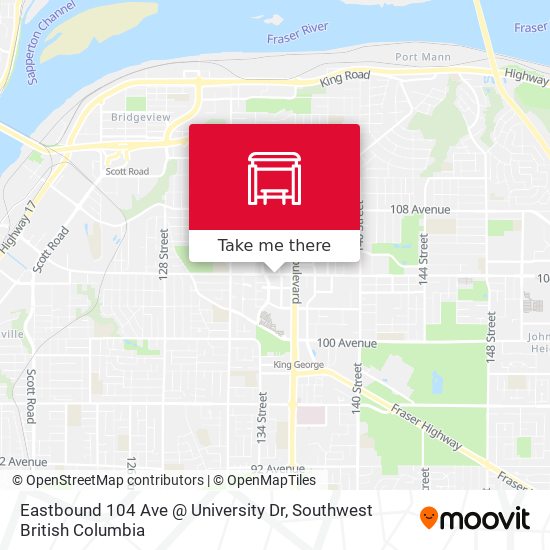 Eastbound 104 Ave @ University Dr map