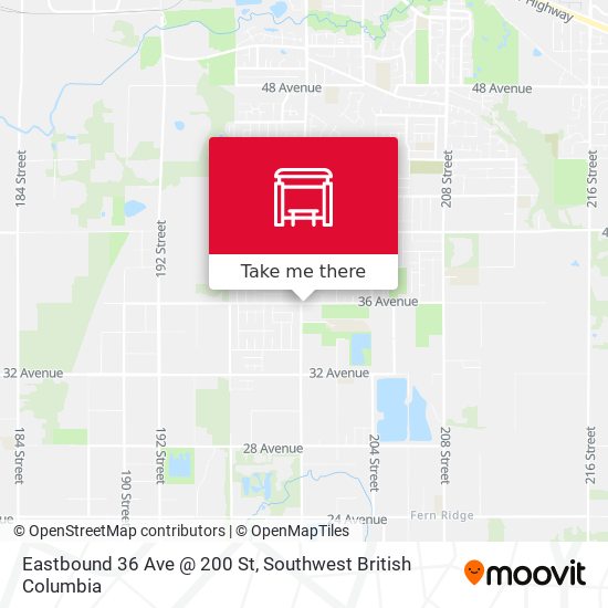 Eastbound 36 Ave @ 200 St map