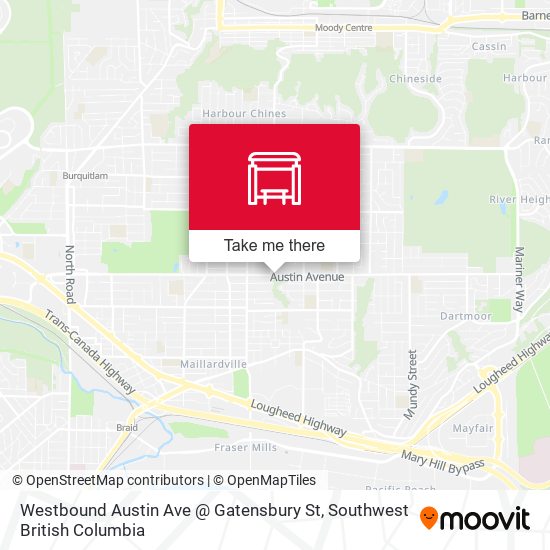 Westbound Austin Ave @ Gatensbury St map