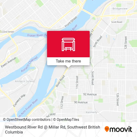 Westbound River Rd @ Millar Rd map