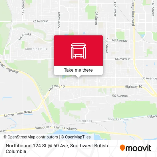 Northbound 124 St @ 60 Ave map