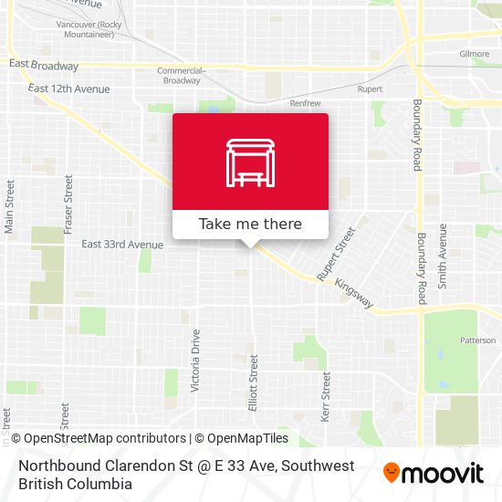 Northbound Clarendon St @ E 33 Ave map