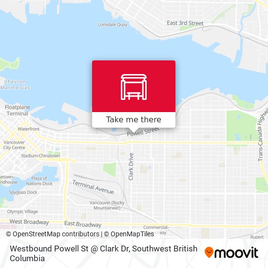 Westbound Powell St @ Clark Dr map