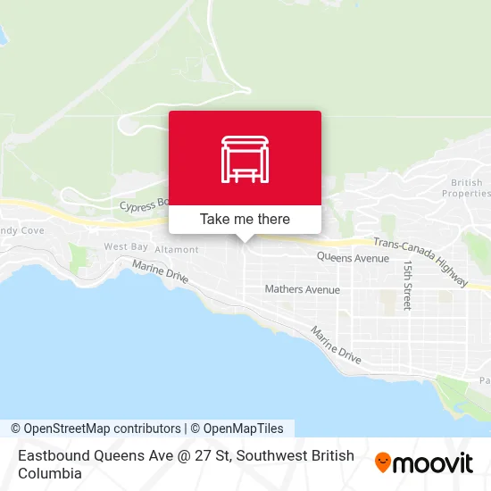 Eastbound Queens Ave @ 27 St map