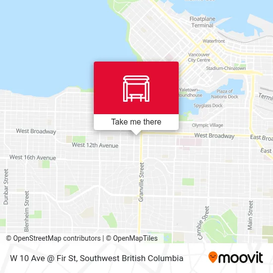 W 10 Ave @ Fir St map