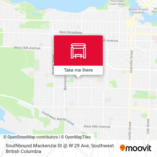 Southbound Mackenzie St @ W 29 Ave map