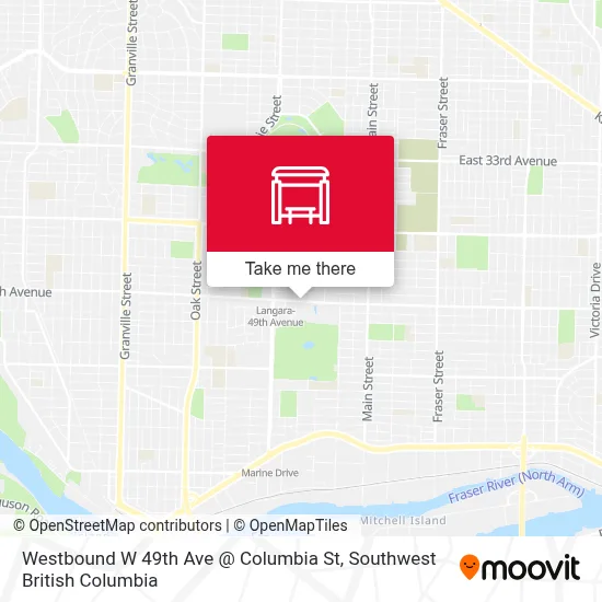 Westbound W 49th Ave @ Columbia St map