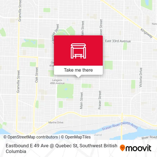 Eastbound E 49 Ave @ Quebec St map