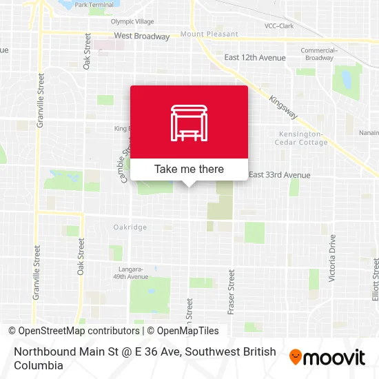 Northbound Main St @ E 36 Ave map