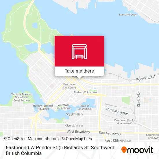 Eastbound W Pender St @ Richards St map