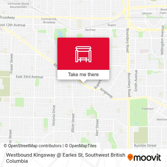 Westbound Kingsway @ Earles St map