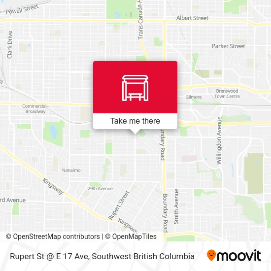Rupert St @ E 17 Ave map
