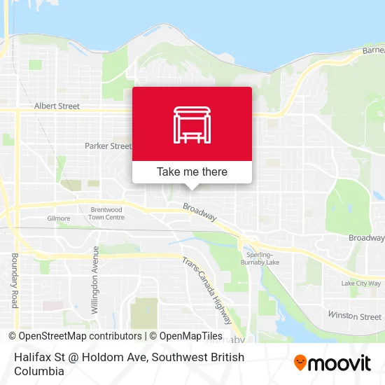 Halifax St @ Holdom Ave map