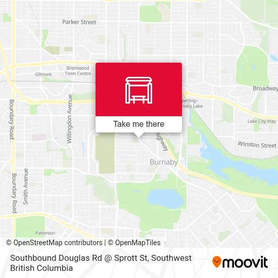 Southbound Douglas Rd @ Sprott St map