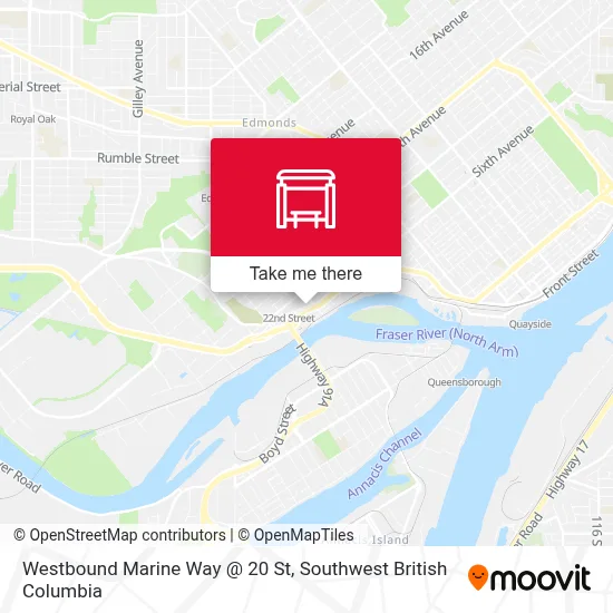 Westbound Marine Way @ 20 St map