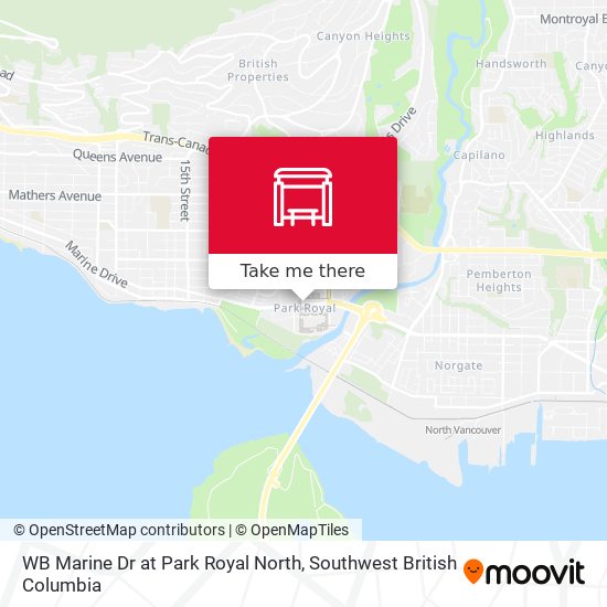 WB Marine Dr at Park Royal North map